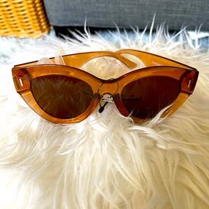 Gold, Tan see through sunglasses. NEW